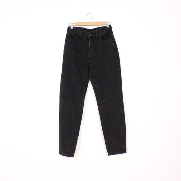 *Shein Black Fire Embroidery High Waist Straight Jeans - Picture 7 of 7